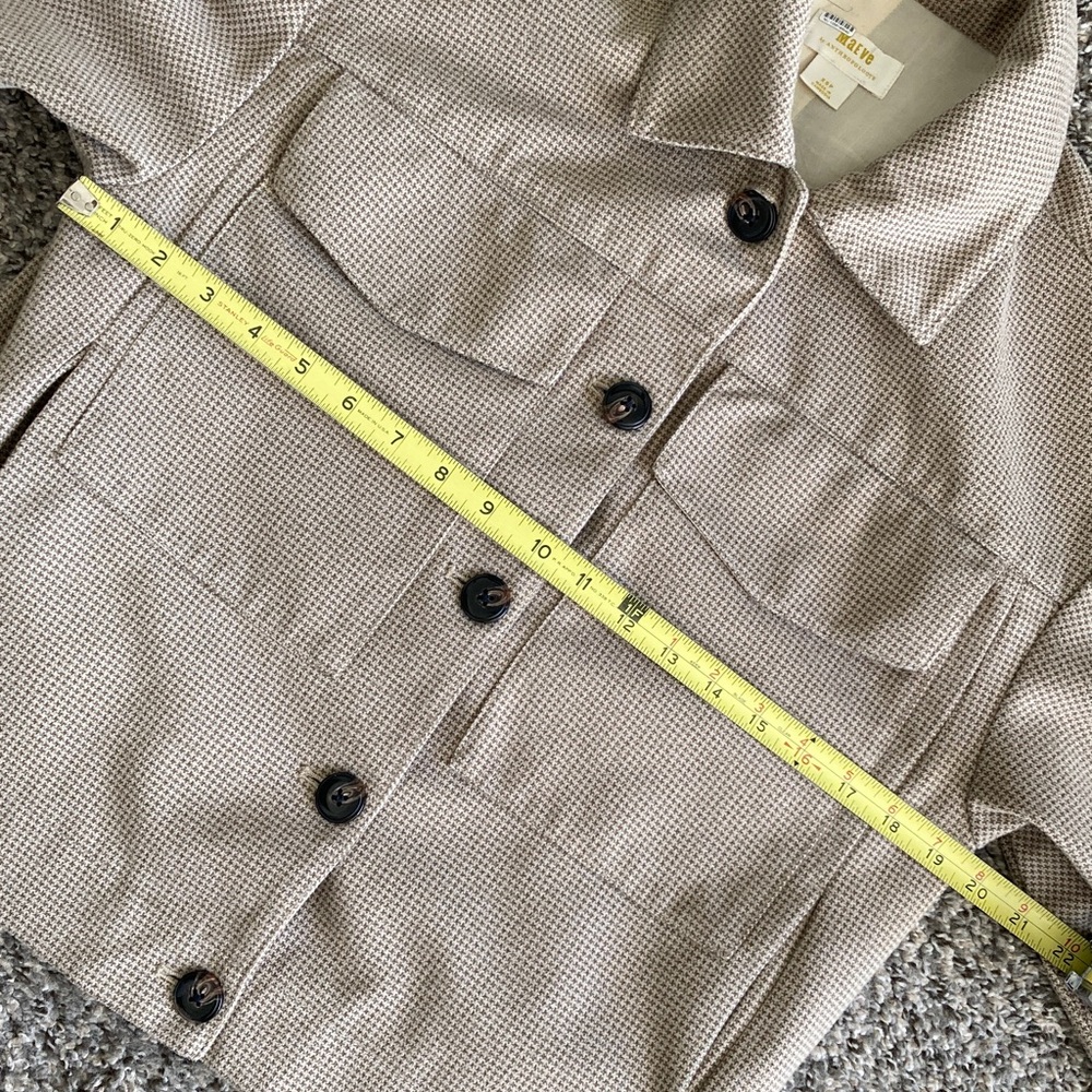 Anthropologie Maeve Tan Houndstooth Lightweight Utility Jacket NWOT - Picture 12 of 13